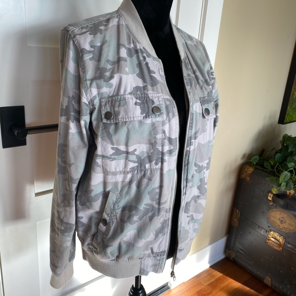 Treasure and Bond Blues-Camo Bomber Jacket, Size Small